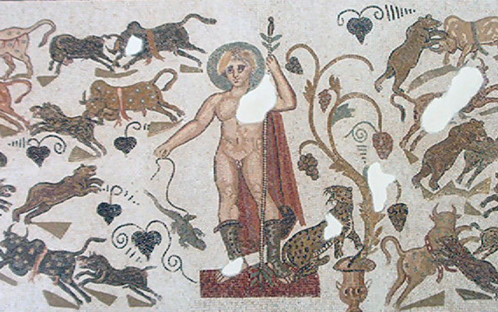 Apolo. Mosaico romano del Museo del Bardo en Tunez. Siglo II d.C.